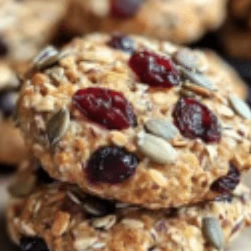 Biscuits nutritifs au petit-déjeuner avec avoine et chocolat sur table.